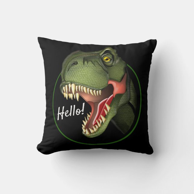 Cute Scary T-Rex Dinosaur Kudde (Framsida)