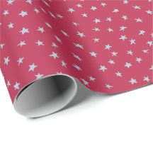 Cute Scatated Blue Star Doodles on Red
