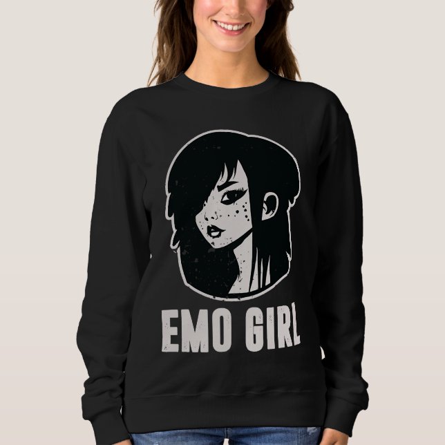 Cute Scene Girl 90's 2000's Goth Punk Emo Girl T Shirt (Framsida)