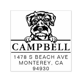 Cute Schnauzer Anpassningsbar Hund Adress Frimärke Självfärgande Stämpel