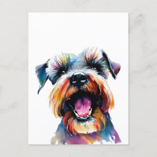 Cute Schnauzer - Colorful Hund design Vykort