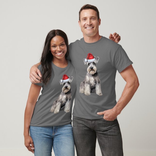 Cute Schnauzer Dog Lover Funny Christmas T Shirt (Unisex)