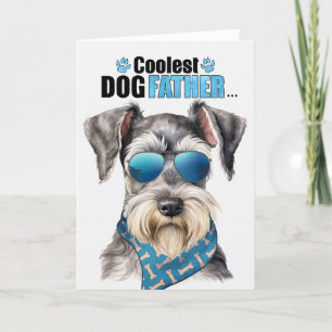 Cute Schnauzer Hund Coolest Pappa Fars dag Helgkort