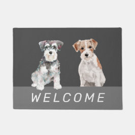 Cute Schnauzer hundar, vattenfärger