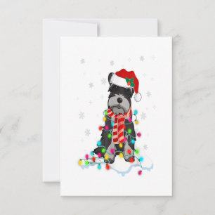 Cute Schnauzer-Ljuset med Santa Hat OSA Kort