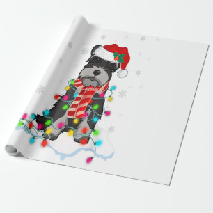 Cute Schnauzer-Ljuset med Santa Hat Presentpapper