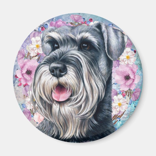 Cute Schnauzer Magnet (Framsidan)