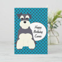 Cute Schnauzer och Polka dots Birthday