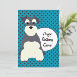 Cute Schnauzer och Polka dots Birthday