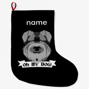 Cute Schnauzer Oh Min Hund Stor Julstrumpa