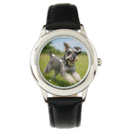 Cute Schnauzer Personlig Watch Barn Watch Armbandsur