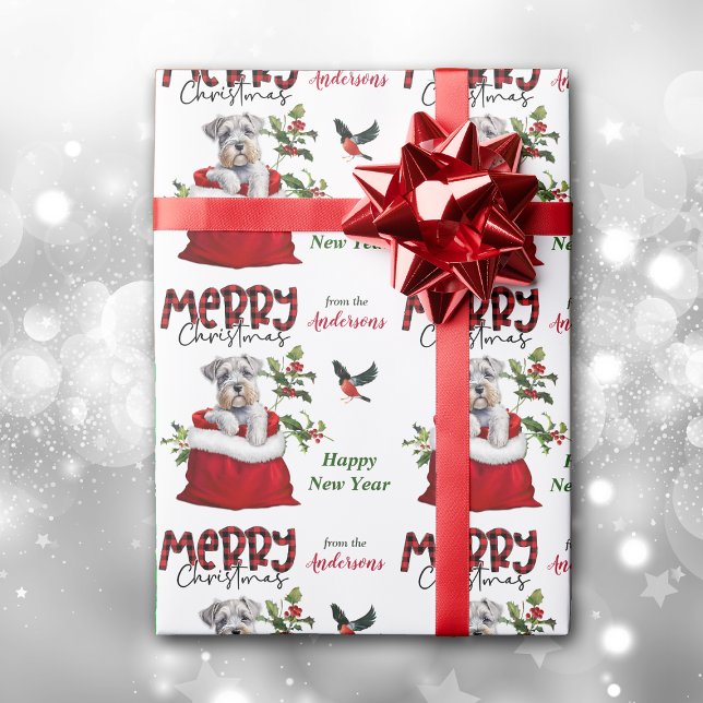 Cute Schnauzer Terrier-Hund i julklapp Presentpapper (Skapare uppladdad)