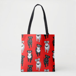 Cute Schnauzers Mönster Red Tygkasse