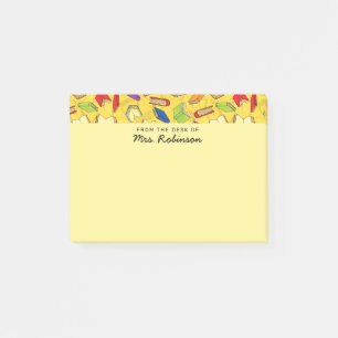 Cute School Bokar Lacher Desk Gult 4 x 3 Post-it Block