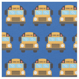 Cute School Buss Driver Royal Blue Mönster Tyg
