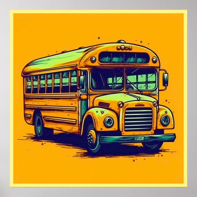 Cute School Buss Poster (Framsidan)