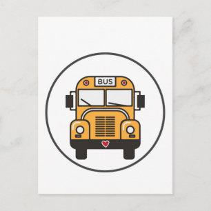 Cute School Buss Vykort
