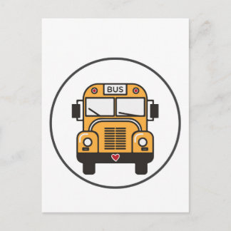 Cute School Buss Vykort