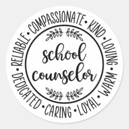 Cute School Counselor Gift for School Counselor Runt Klistermärke