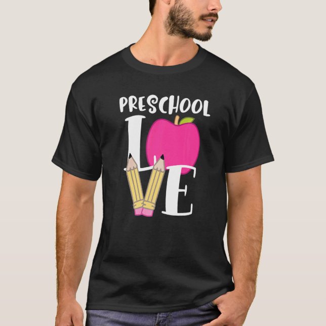 Cute School Kärlek för förskolelärare T Shirt (Framsida)