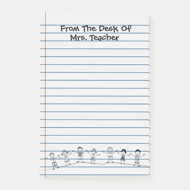 Cute School Kids Teacher Post-its Post-it Block (Framsida)