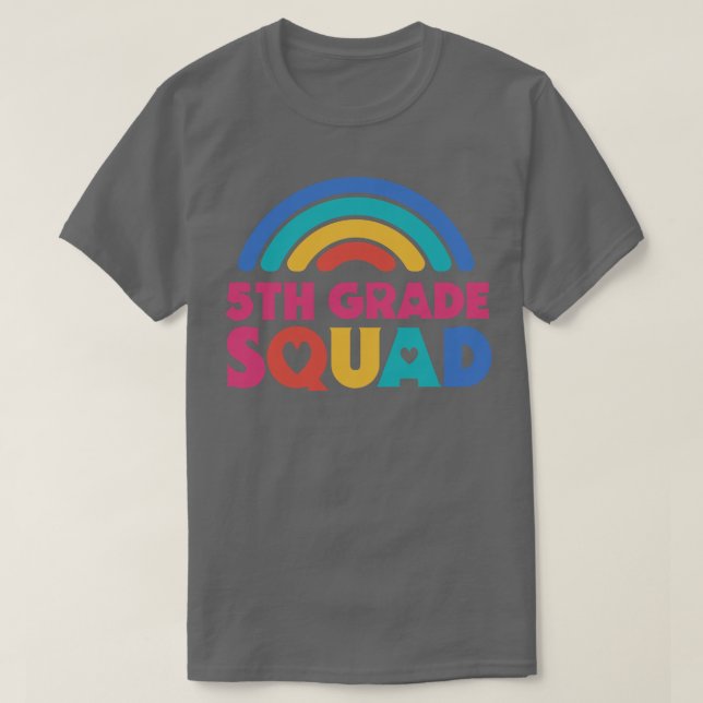 Cute School Teacher 5:e Klass Squad med Retro Rai T Shirt (Design framsida)