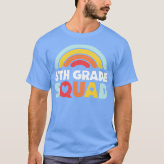 Cute School Teacher 6e Klass Squad med Retro Rai T Shirt