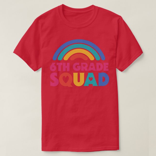Cute School Teacher 6e Klass Squad med Retro Rai T Shirt (Design framsida)