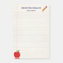 Cute School Teacher Namn Apple Pencil Längs