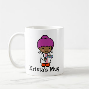 Cute Scientist/Chemist Girl with Flask Kaffemugg
