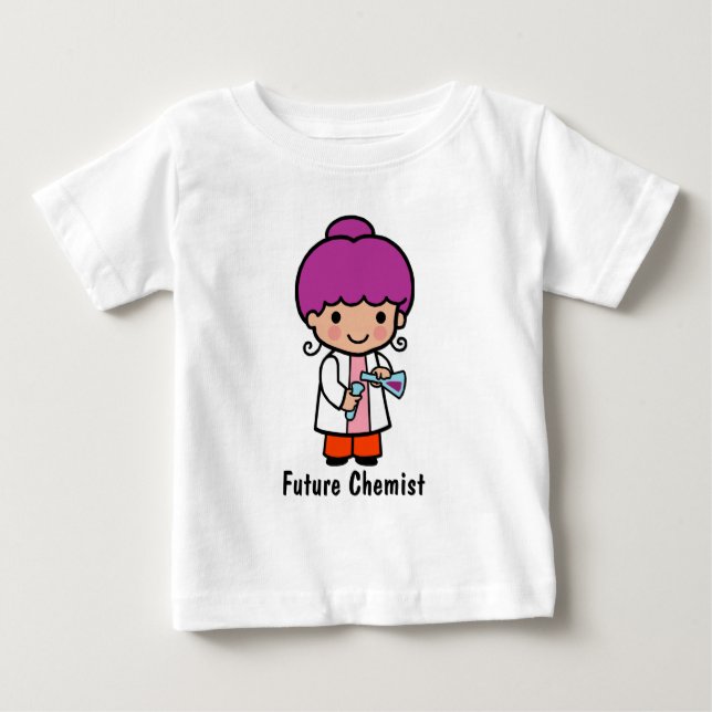 Cute Scientist/Chemist Girl with Flask T Shirt (Framsida)