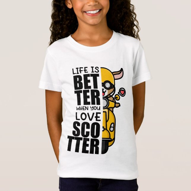 Cute Scooter Goat Design T Shirt (Framsida)