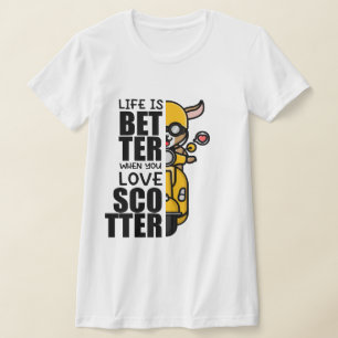 Cute Scooter Goat Design T Shirt