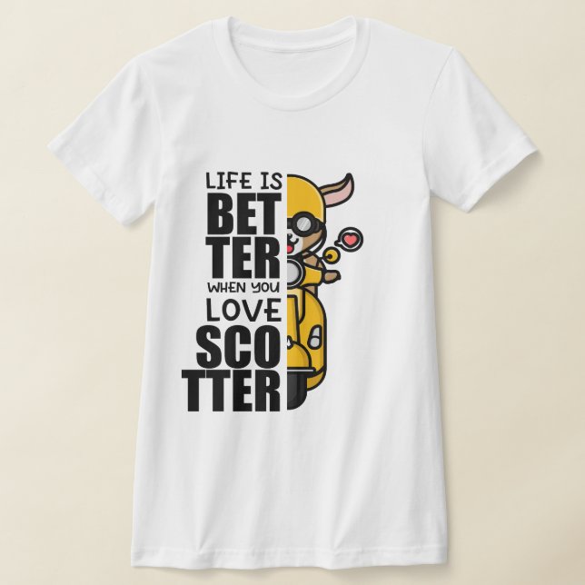 Cute Scooter Goat Design T Shirt (Laydown)