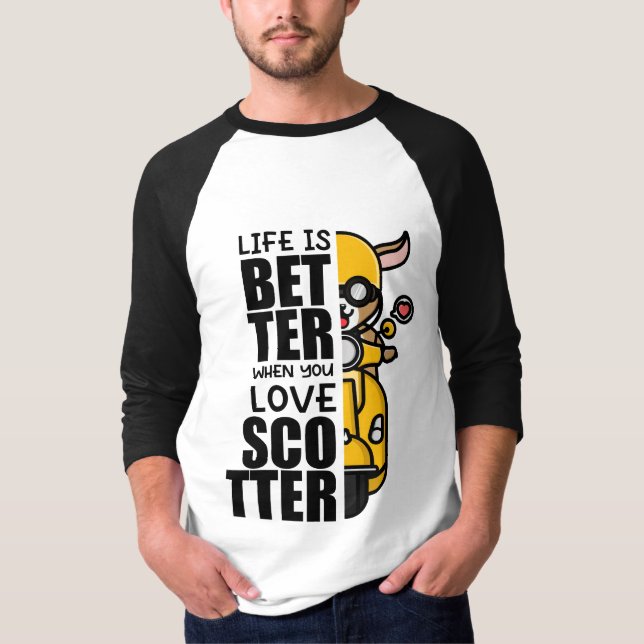 Cute Scooter Goat Design T Shirt (Framsida)