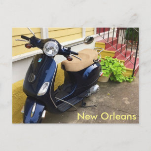 Cute Scooter i New Orleans Marigny Vykort