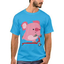 Cute Scooter-Riding Tecknad Gris