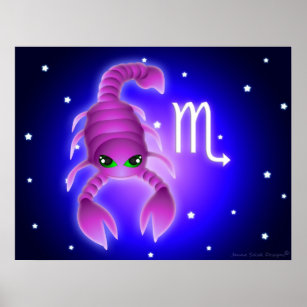 Cute Scorpio Zodiac Poster