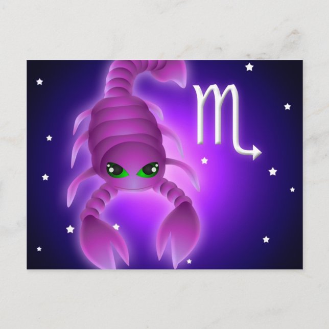 Cute Scorpio Zodiac Vykort (Framsida)