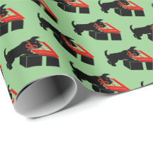 Cute Scottie Hund Jul Helgdag Wrapping Papper