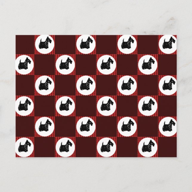 Cute Scottie Hundar Vykort (Framsida)