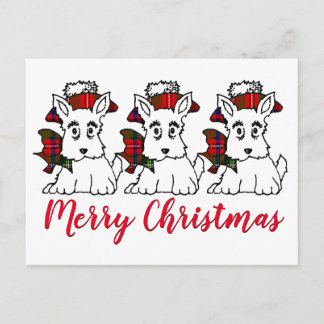 Cute Scotties Play Hats and Bows Vykort