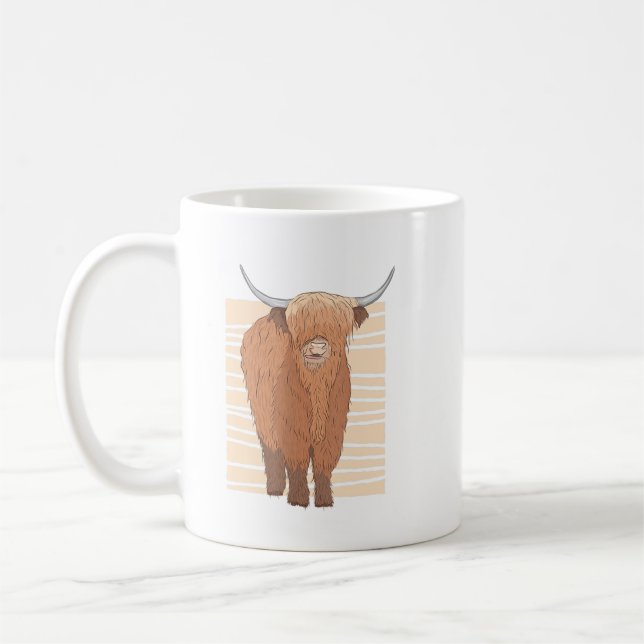 Cute Scottish Highland Cattle Yak Cow Whisperer Fa Kaffemugg (Vänster)