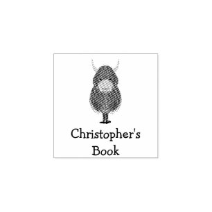 Cute Scottish Highland Cow Bookplate Stämpel