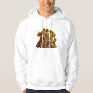 Cute Scottish Highland Cow Solros Mors dag F Hoodie
