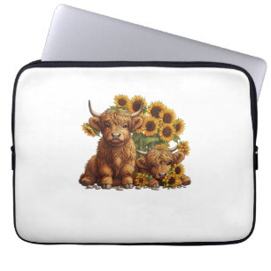 Cute Scottish Highland Cow Solros Mors dag F Laptop Fodral