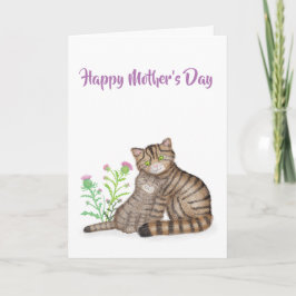 Cute Scottish Wildcats Mother's Day card Kort