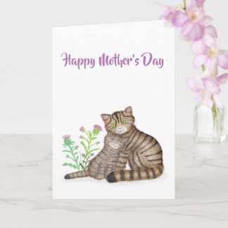 Cute Scottish Wildcats Mother's Day card Kort
