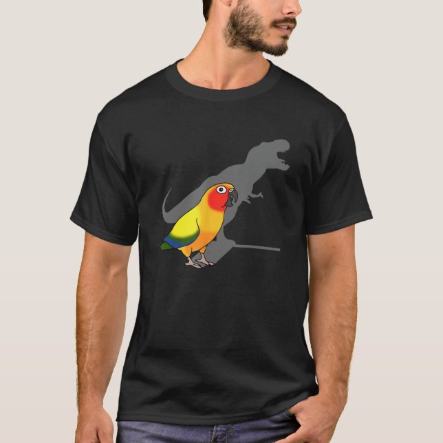 Cute Screaming Parrot, Birb Memes, Funny T-Rex Sol T Shirt (Framsida)