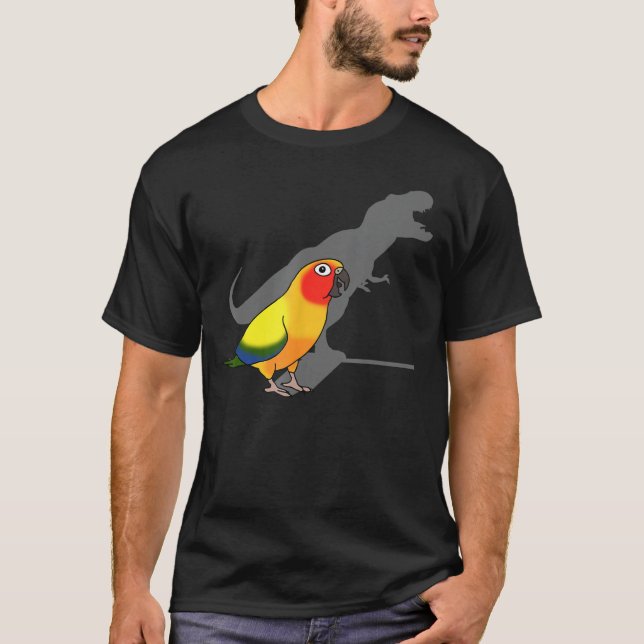 Cute Screaming Parrot, Birb Memes, Funny T-Rex Sol T Shirt (Framsida)